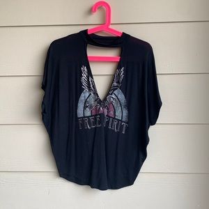 Black Deep V Tee